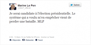 Marine Le Pen candidate